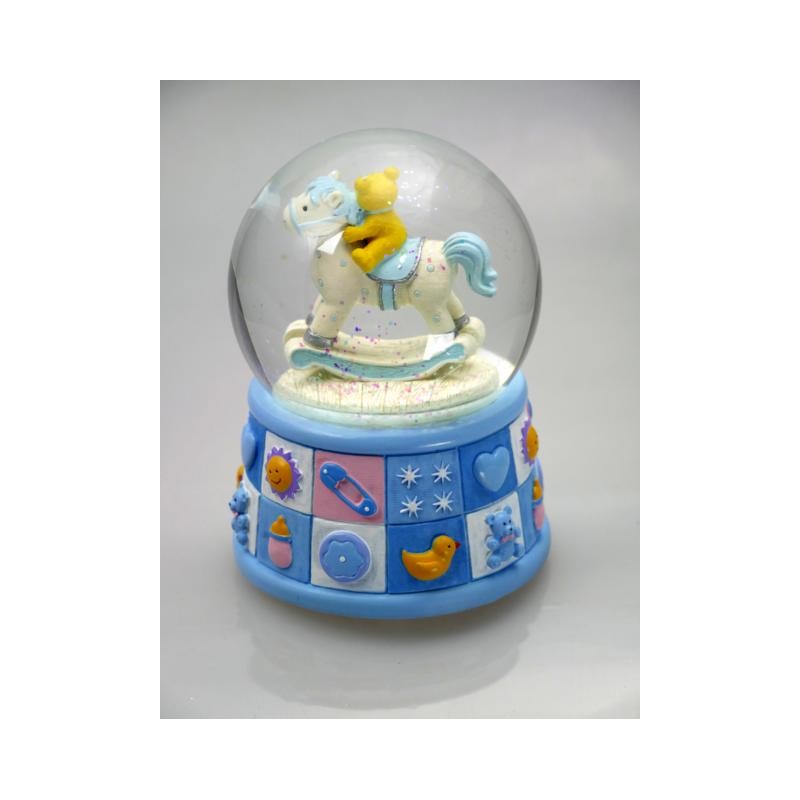 Glitter globe “bears” light blue