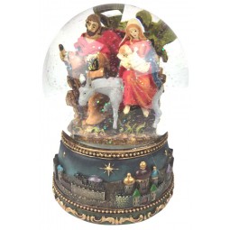 Boule Joseph et Marie avec l’enfant Jésus sur un âne