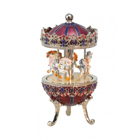 Silver carousel with horses