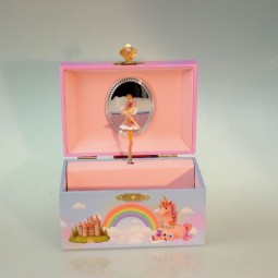 Jewelry musical box unicorn and fairy