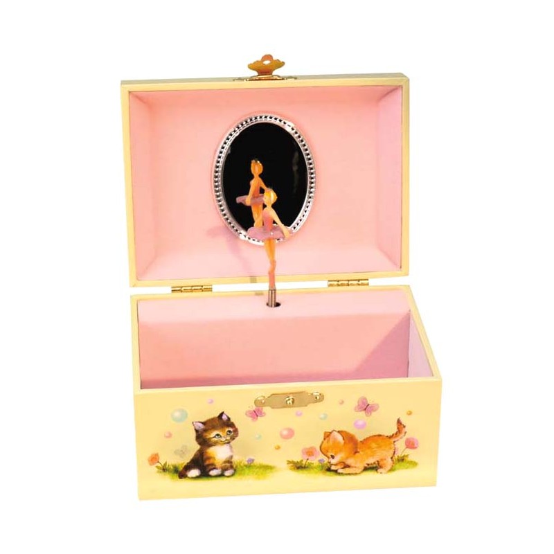 Jewelry musical box baby cats